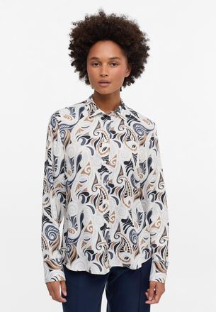 Eterna Hemdbluse ETERNA REGULAR FIT, Damen, Gr. 40, silber, 100% Viskose, Blusen Hemdbluse