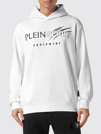 Plein Sport Printed Logo Cotton Hoodie with Dropped Shoulders