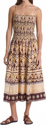 Maria Cher Delancey Selva Midi Dress In Yellow Vibes