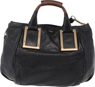 Chlo&eacute; Ethel Leather Black Leather Handbag (Pre-Owned)