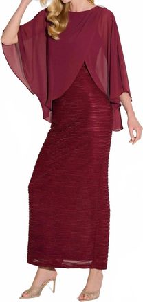 Joseph Ribkoff Signature Novelty Sheath Dress In Merlot