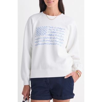 Vineyard Vines Flag Graphic Sweatshirt in White Cap at Nordstrom, Size X-Large