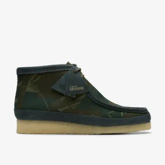 Clarks Mens Wallabee Boot GRN Camouflage Boots - Green - Size UK 6.5