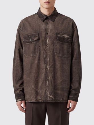 Uma Wang Camicia relaxed fit in cotone con effetto usurato e collo francese