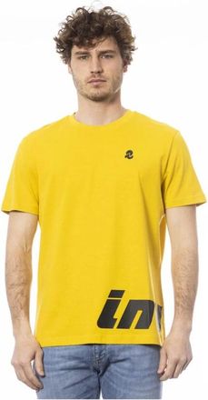 Invicta Geel Katoenen T-shirt met Logo Print - Heren - T-shirts - Geel - 2XL - Katoen - Tops