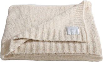 Calvin Klein Knitted Wool Blend Reversible Throw Blanket