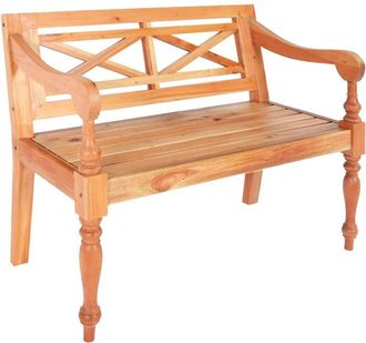 vidaXL Batavia Bench 98 cm Solid Mahogany Wood Light Brown vidaXL