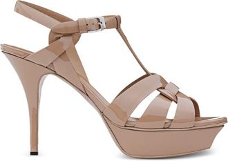 Saint Laurent eerbetoon leren sandalen met hak