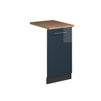 Vicco Panel Frontal Del Lavavajillas Fame-line, Azul Oscuro Alto Brillo, 45 Cm, Et Roble Vicco