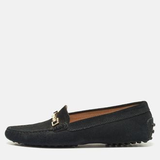 Tod's Tods Black Suede Horsebit Loafers