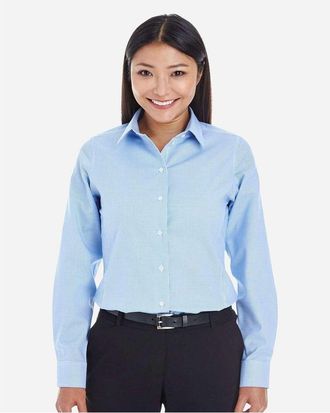Devon & Jones Womens Crown Collection Royal Dobby Woven Dress Shirt