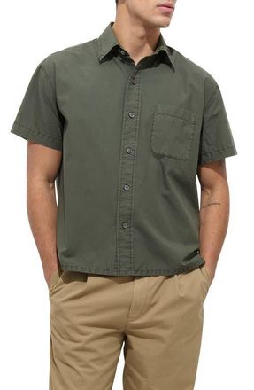 Alex Mill Franklin Short Sleeve Cotton Poplin Button-Up Shirt in Flight Green at Nordstrom, Size Xx-Large