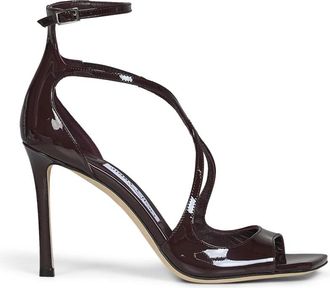 Jimmy Choo London Schoenen, Dames, Bruin, 38 1/2 EU, Leer, Azia 95 Patent Sandal