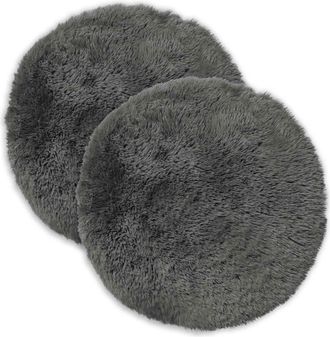 vidaXL Funda De Almohada 2 Pcs Heerlen Gris Claro &Oslash; 30 Cm Fleece Pv Vidaxl