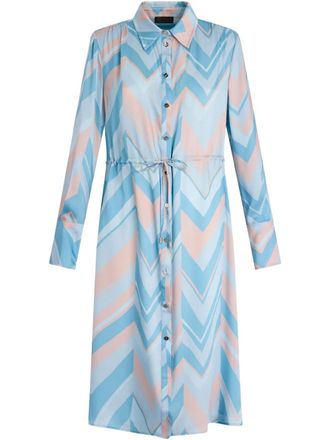 Liu Jo printed shirt dress - women - Polyester - 38 - Blue