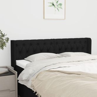 vidaXL Cabecero De Tela Negro 147x16x78/88 Cm Vidaxl