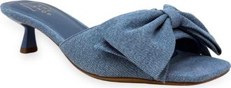 Shushop Ella Kitten Heel Slide Sandal in Denim at Nordstrom, Size 7.5