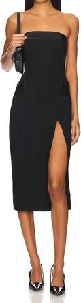 Amanda Uprichard Strapless Cassie Midi Dress In Black