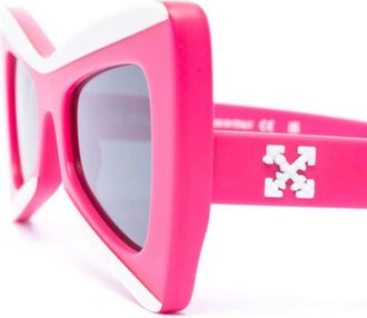 Off-white Womens Cat-Eye Sunglasses Pink Acetate
