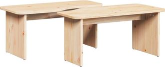 vidaXL Vidaxl - Coffee Table 2 pcs Natural 100 x 69 x 35.5 cm Solid pine wood