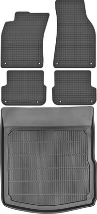 OEM Alfombrillas Maletero Max-mat 910117 + Motohobby 141108 - Audi A6 C6 Sed&aacute;n De 2004-2011, Aleaci&oacute;n Av2 Delanteras Y Traseras - Instaladas