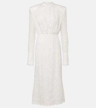 Magda Butrym Embroidered silk, wool and cotton-blend midi dress