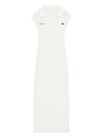 Courr&egrave;ges logo maxi dress - women - Polyester - M - White