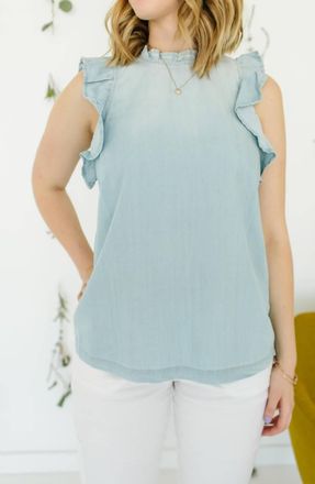 Velvet Heart Kalliope Ruffle Tank In Light Blue