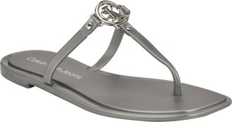 Calvin Klein Womens Edhen Sandal, Silver 040, 36