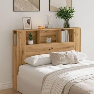 Berkfield Home Headboard Cabinet Artisan Oak 140x18.5x102.5 cm Engineered Wood in Brown