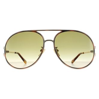 Chlo&eacute; Chloe Aviator Dames Gold Havana Green Gradi&euml;nt CH0145S