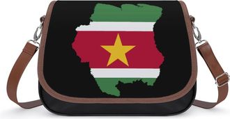 Generic Flag Map of Suriname Small Womens Crossbody Bags Shoulder Handbag with Adjustable Strap for Travel
