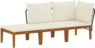 vidaXL 3 Uds. Madera De Acacia S&oacute;lida Y Cuerda Natural Vidaxl