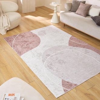 Nazar Rugs Alfombra moderna beige con dibujo abstracto 80x150