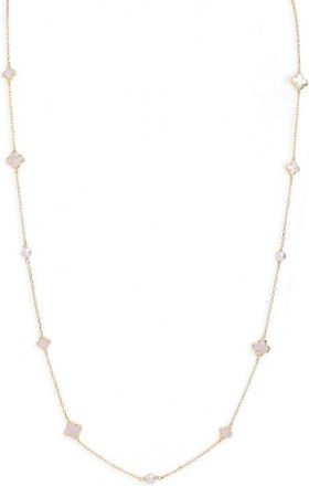 Argento Vivo Mother of Pearl Clover Pendant Necklace in Gold at Nordstrom