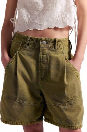 Free People Wild Rebel Barrel Shorts In Outlaw Taupe