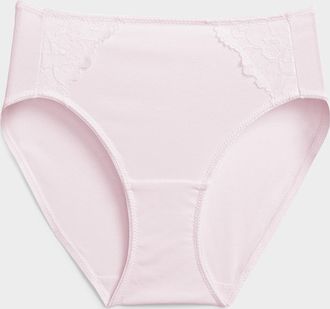 Miiyu Womens Lace-accent high-cut high-waist classic brief Cotton