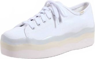 Keds Womens Triple Up Canvas Wave Shoes In White