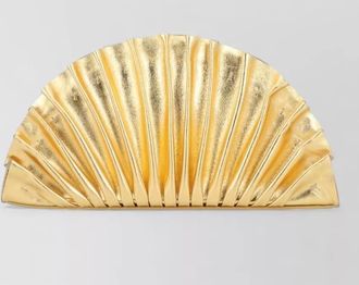 Cult Gaia half moon metallic pleated clutch bag