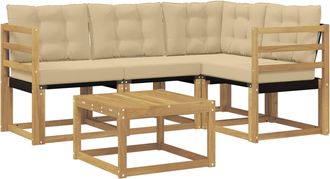 vidaXL Conjunto De Sof&aacute;s De Exterior 5 Uds. Y Beige Vidaxl