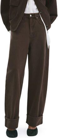 Mango Cuffed Balloon Jeans in Chocolate at Nordstrom, Size 10