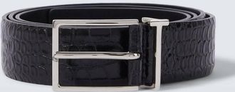 Tom Ford T Loop croc-effect leather belt