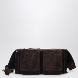 Miu Miu Utilitaire crossbody bag in dark brown suede