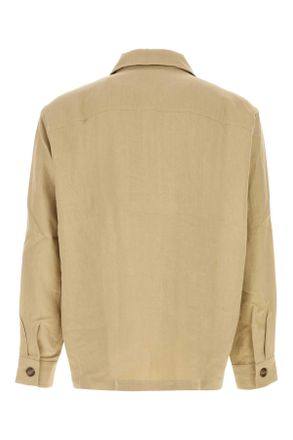 Le Kasha Mens Beige Linen Shirt Dune Exterior: Camicie
