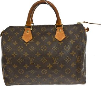 Louis Vuitton Speedy Handbag Monogram Canvas Brown Canvas Handbag (Pre-Owned)