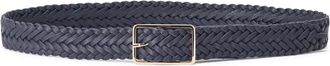 Abro Gevlochten leren riem - Dames - Riemen - Blauw - 90 CM - Leer - Accessoires