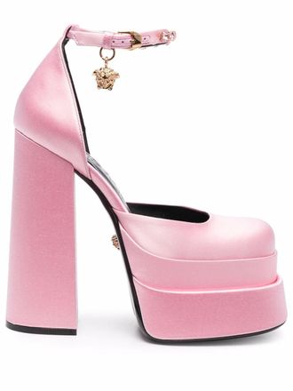 Versace Medusa Aevitas platform pumps - women - Viscose/Calf Leather/Calf Leather - 40.5 - Pink