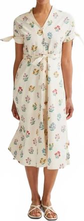 Compa&ntilde;&iacute;afant&aacute;stica Gardener Print Midi Dress In White
