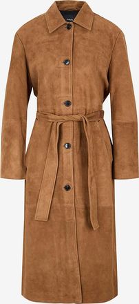 Theory Langer Wildledermantel mit G&uuml;rtel
