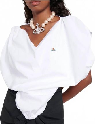 Vivienne Westwood Heart Cotton Asymmetric Top In White